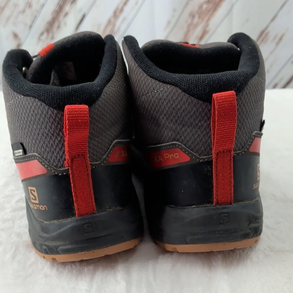 Salomon XA Pro Waterproof Black Red Hiking‎ Youth Shoes